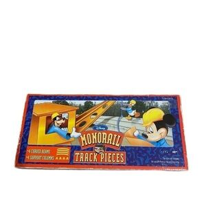 Vintage Disney Monorail Track Pieces 4 Curved Beams 4 Support Columns NEW